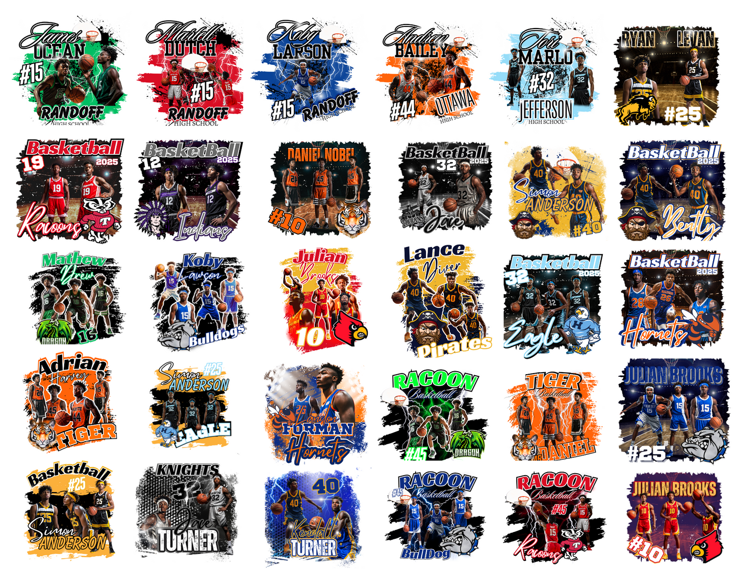 Basketball Bundle Editable Digital Design