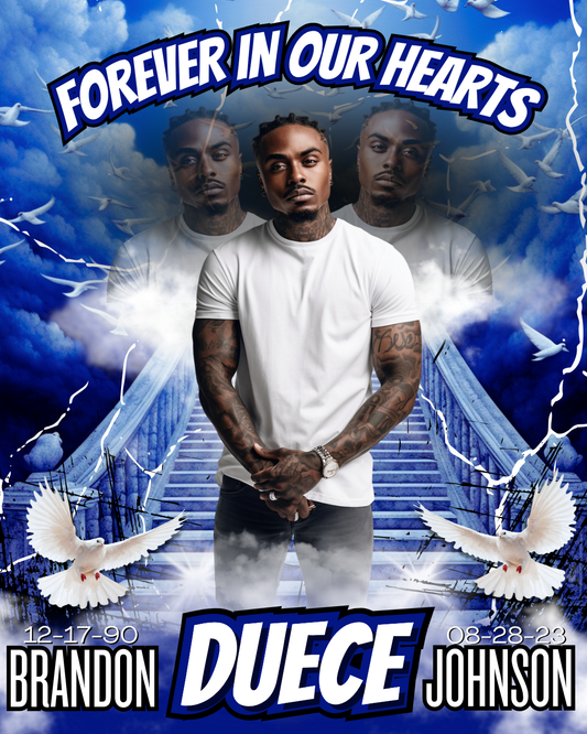 Blue Memorial Editable Design